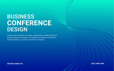 Abstract conference blue minimal background template. business meeting post banner design