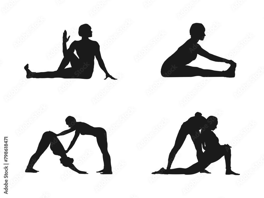 acro yoga silhouettes Icon Silhouette Illustration. Couple Vector ...