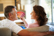 © peopleimages.com - Couple, planning and paint swatches in home renovation, project and thinking about color in house. Creative, people and decision of palette, options and ideas for interior design choice for property