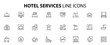 © Sumiya - Hotel Service, Simple thin line hotel icons set, Vector icon design. Vector illustration.
