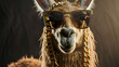 Llama wears Sunglasses and Gold Chains Llama Boss Realistic Digital Art 