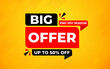 © DejoinKit - Big offer sale banner. Special offer price label design. Product discount festival tag design. Big offer promotion banner template. Flat sale Vector Illustration.