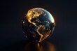 Glowing 3D Marble Earth (generative AI)
