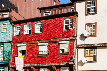 Wall Mural - Porto, Portugal. Old architecture with traditional colorful glazed tile.