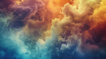 Wall Mural - Abstract Colored Smoke Clouds Resembling Nebula Texture in the Universe