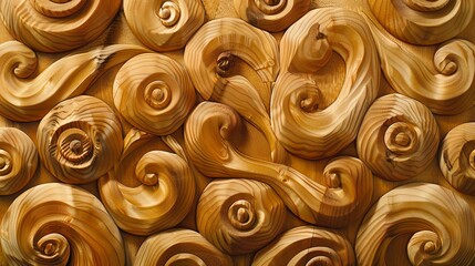 Canvas Print - Swirling wood patterns creating a mesmerizing texture