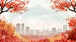 Background Wallpaper Featuring Autumn Trees and Dry Leaves in city illustration