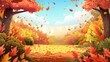 Background Wallpaper Featuring Autumn Trees and Dry Leaves