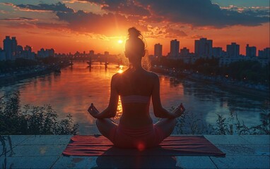 silhouette of a person in lotus position