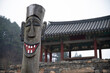 View of the traditional Korean totem pole