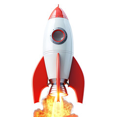 Wall Mural - rocket launch on isolated transparent background