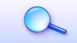 Illustration of a classic magnifying glass with a blue handle on a light background.