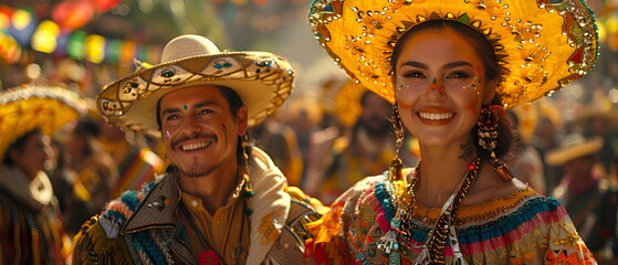 Wall Mural - Cinco de Mayo, celebrating mexican historical triumph and unity, a crucial moment in history when the Mexican army triumphed over the French forces. It's a day honors Mexico's vibra