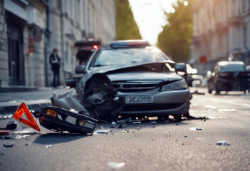 accident automobilescollision car street traffic crash accident road insurance crashed car is calling driver damaged saloon