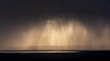 Fototapeta Londyn - Beautiful moody storm skies over ocean landscape with distant heavy rainfall
