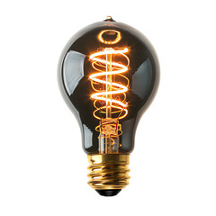 Tungsten electric bulb on isolated transparent background