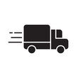 Shipping fast delivery truck icon symbol, Pictogram flat design for apps and websites, Isolated on white background, Vector illustration