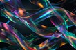 © Michael - Twisted Ribbon Holographic Swirls on Dark Background - Fluid Iridescent Waves