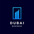 Simple Building Real Estate, Dubai City Skyline Logo Design