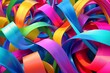© Michael - Twisted Multicoloured Geometry: Dynamic Ribbon Curve Wallpaper