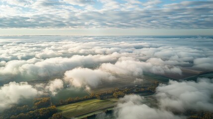 Sticker - Aerial Cloudscape Views of Midwest States in Autumn