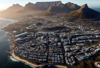 aerial view Cape helicopter Town