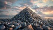 Pyramid of sea stones 
