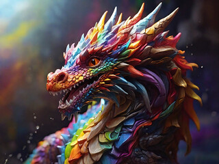 Poster - Multi - Coloured Dragon