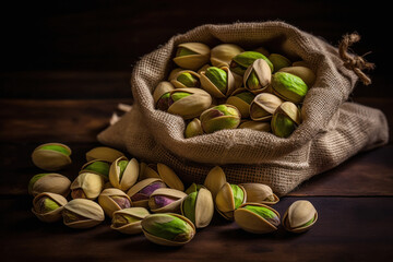Wall Mural - Close up view of green pistachio nut