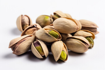Wall Mural - pistachio nut on the white background