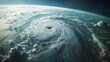 Hurricane from space. Super typhoon over the sky