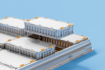 Electric lithium ion batteries assembly, manufacturing process