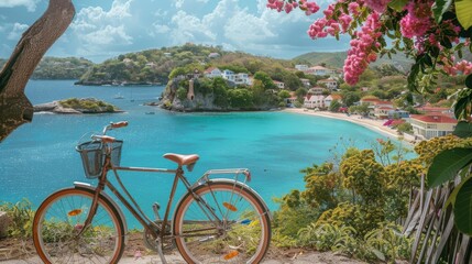 A boho bike tour around a scenic island, with stops at local artisan markets and historic sites