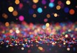 'particles. colored particles bokeh background air beautiful depth light multicolored cloud confetti sparkles effects field. dark holiday presentations. particle abstract many-coloured glister'