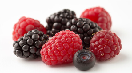 Wall Mural - raspberries and blackberries