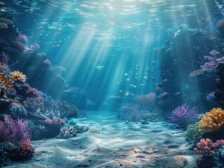 Wall Mural - Underwater Life: Exploring the Depths of the Ocean with Colorful Coral Reefs