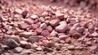 An artistic interpretation of a close-up view of a pile of pink rocks, emphasizing their abstract and textured qualities, suitable for artistic backgrounds or texture designs