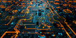 Circuit board closeup background of technology Generative AI