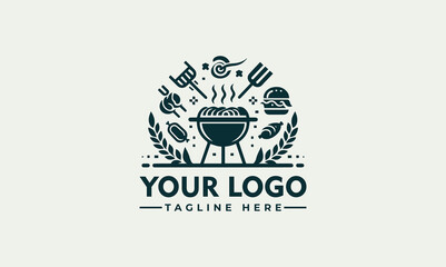 Wall Mural - Barbecue Logo Vector Art, Icons, and Graphics bbq party grill restaurant logo inspiration