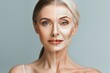 Anti aging cosmetics bring innovation and duality to skincare with visible aging contrasts in life transitions.