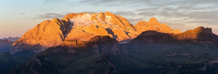 Poster - mount Marmolada Alps Dolomites mountains sunset view