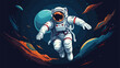 Astronaut in spacesuit. illustration. Cosmonaut int