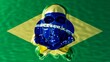 Illuminated Aquatic Vision of Brazil Flag and Slogan