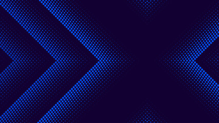 Poster - Digital Halftone Arrows Pointing To The Center. Abstract Technology Background. Hi-Tech Business Presentation Template. Vector Illustration.