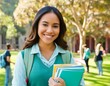 © Amli - Asian beautiful female student portrait in campus.