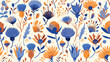 Botanical seamless pattern with burdock prickly hea