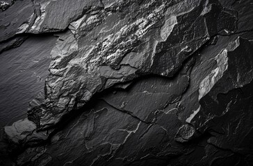Canvas Print - Black background with dark gray stone texture 