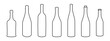 © Chelpanoff - Wine bottle types vector illustrations set. Alcohol glasses abstract silhouette collection. Glass bottle types isolated. Minimal color flat line outline stroke icon set.