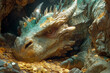 7. Dragon's Hoard: Within the depths of a vast cavern, a dragon reclines amidst a hoard of glittering treasure, its eyes gleaming with avarice as it guards its wealth from would-be