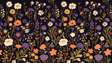 Fototapeta Londyn - Elegant floral pattern with wild blooming flowers a